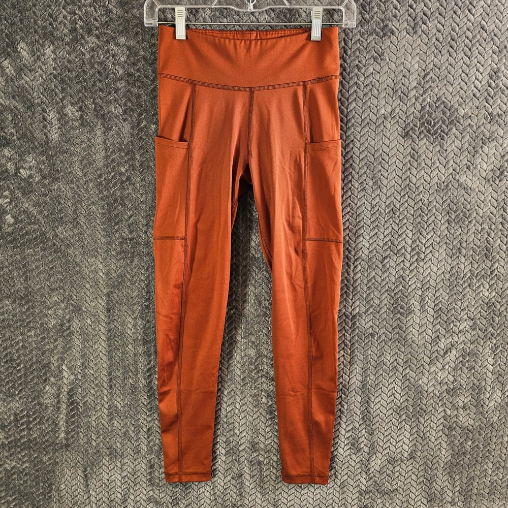 Aeropostale‎ Womens Orange Athletic Leggings Pockets Size S